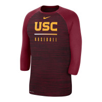 USC Trojans Men's Nike Cardinal Block Baseball 3/4 Sleeve T-Shirt